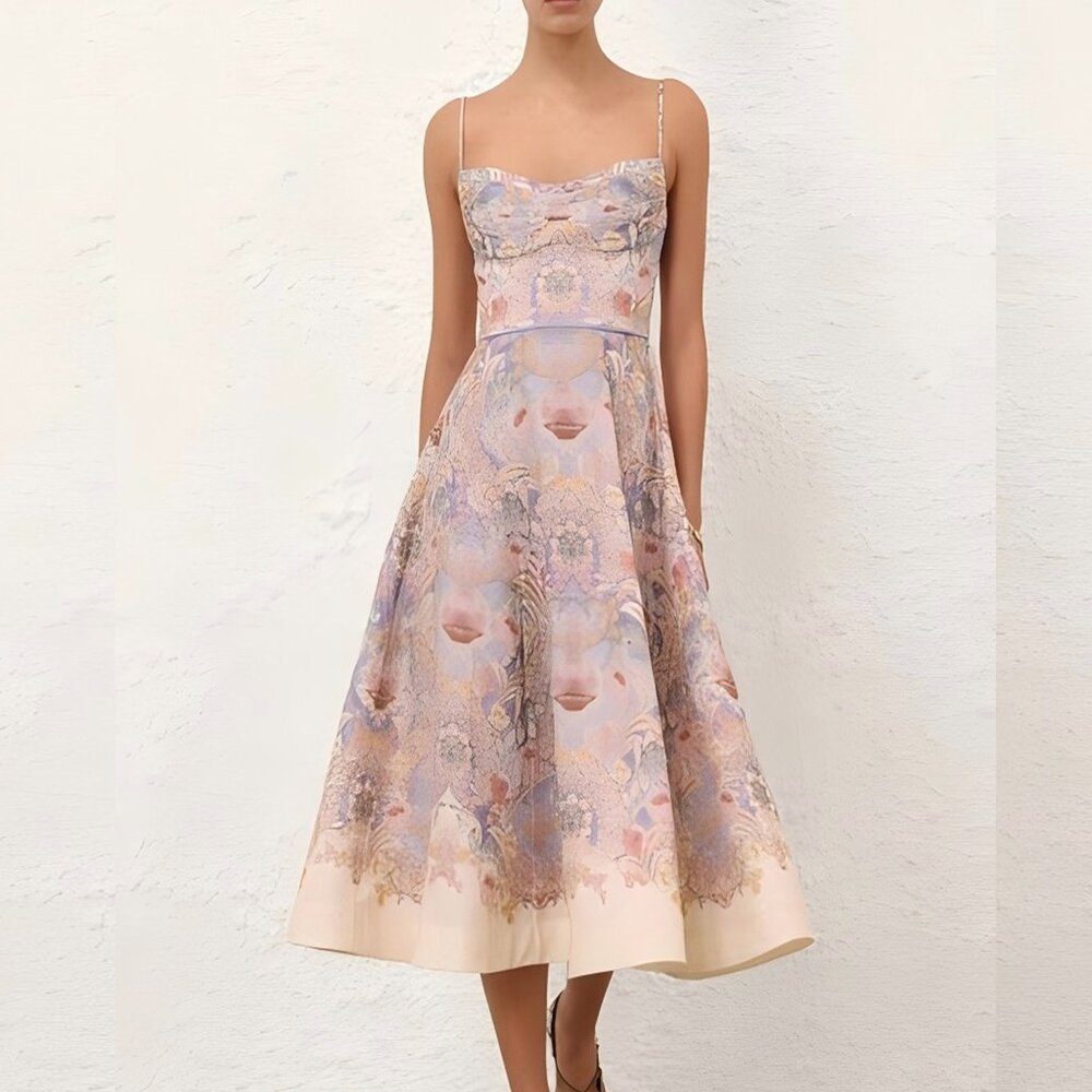 ZIMMERMANN Rebellion Tuck Midi Dress